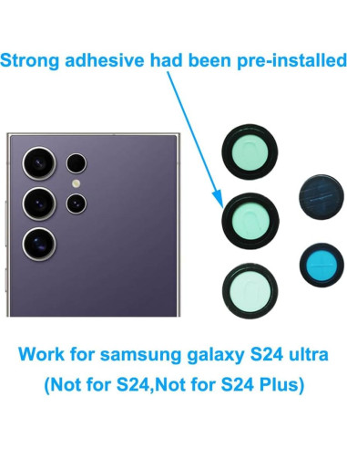 5 Lentes de Cristal de Cámara OEM para Samsung Galaxy S24 Ultra