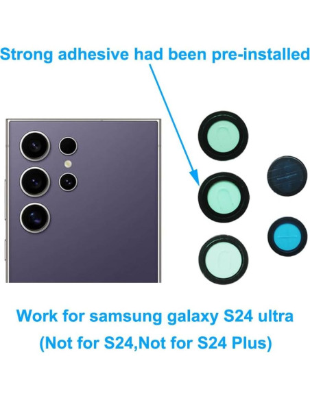 5 Lentes de Cristal de Cámara OEM para Samsung Galaxy S24 Ultra