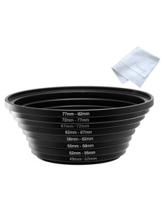 Conjunto de Anillos Adaptadores de Filtro Fotasy 8 Piezas Metal Negro