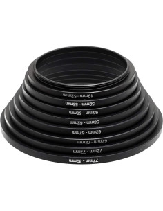 Conjunto de Anillos Adaptadores de Filtro Fotasy 8 Piezas Metal Negro 2