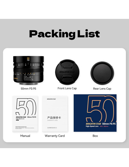 Lente Manual 50mm F0.95 Brightin Star para Fujifilm X