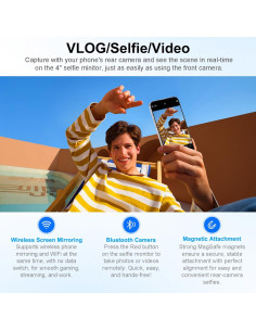 Monitor Selfie Inalámbrico 4" XBONFIRE para Teléfono 4K 2