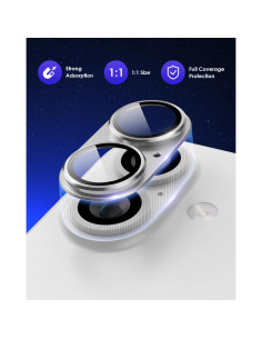 Protector de Lente de Cámara Kanosan para iPhone 16 Plus 9H 2