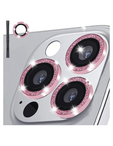 Protector de Lente de Cámara Vidrio Templado 9H iPhone 14 Pro Max Rosa