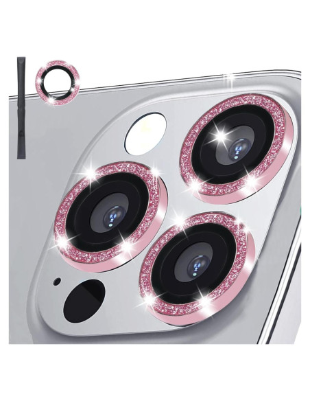 Protector de Lente de Cámara Vidrio Templado 9H iPhone 14 Pro Max Rosa