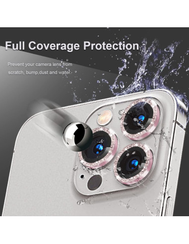 Protector de Lente de Cámara Vidrio Templado 9H iPhone 14 Pro Max Rosa