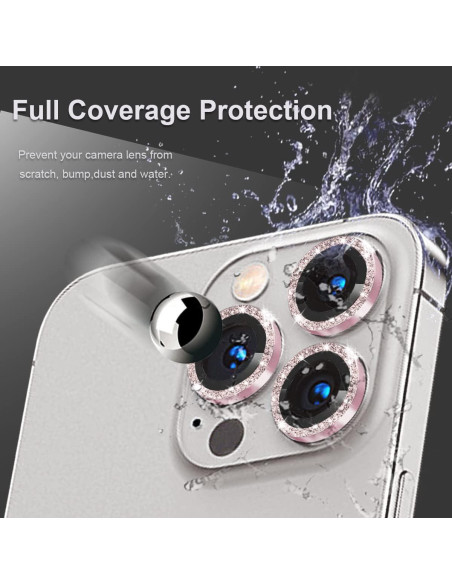 Protector de Lente de Cámara Vidrio Templado 9H iPhone 14 Pro Max Rosa