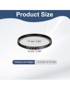 Filtro ND Variable PATIKIL 77mm Densidad Neutra Ajustable 2