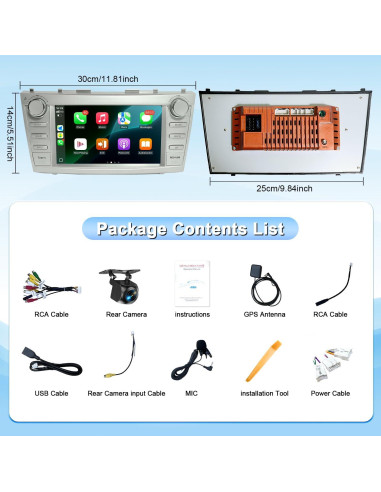 Radio Android 13 para Toyota Camry 2006-2011, 4GB RAM, 64GB