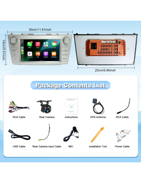 Radio Android 13 para Toyota Camry 2006-2011, 4GB RAM, 64GB