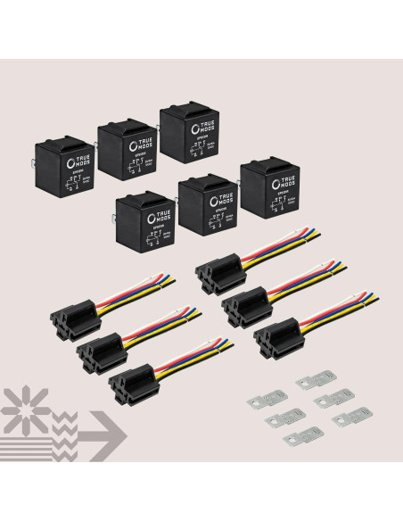 Kit de Relés Automotrices 12V 6 Piezas Bosch 30/40A