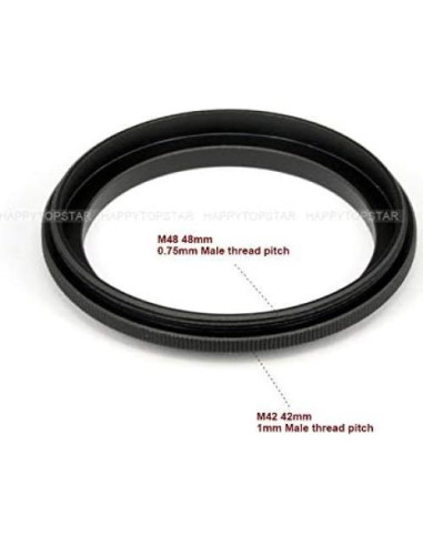 Adaptador de anillo M42 a M48 macho de aluminio para filtros