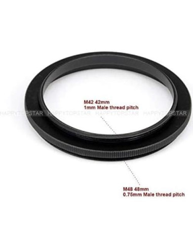 Adaptador de anillo M42 a M48 macho de aluminio para filtros