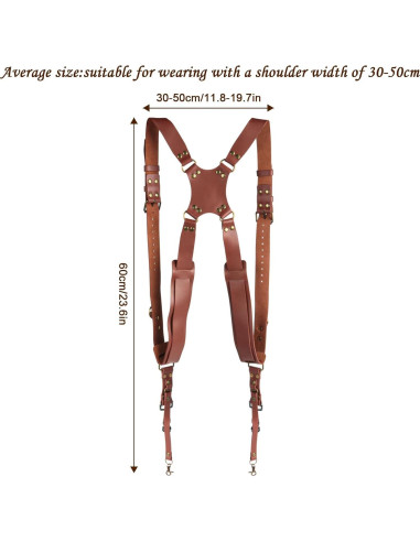 Correa de cámara dual de cuero Kasla para DSLR/SLR - Marrón