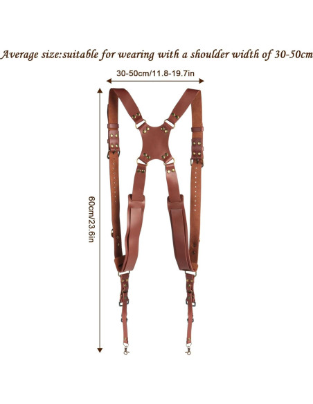 Correa de cámara dual de cuero Kasla para DSLR/SLR - Marrón