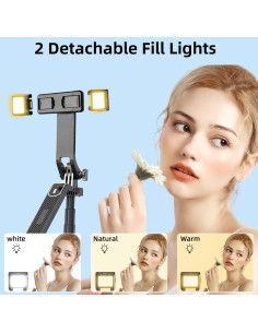 Palo Selfie WOVTE 180 cm con 2 Luces y Control Remoto 2