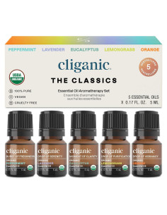 Set de Aceites Esenciales Orgánicos Cliganic - 5 x 5 ml