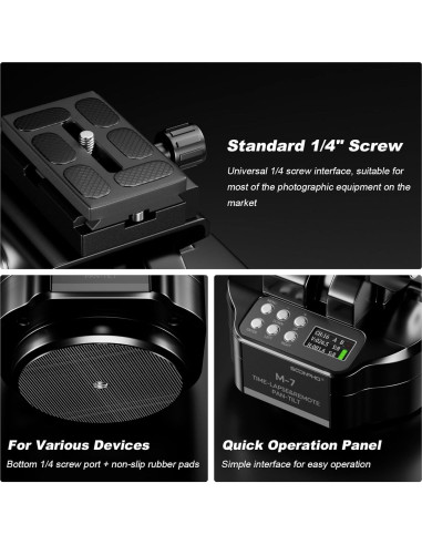 Cabezal motorizado panorámico Soonpho M7 para cámaras y smartphones