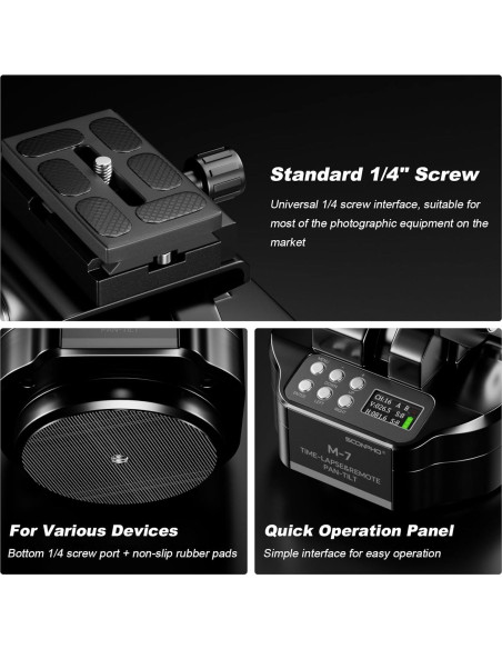 Cabezal motorizado panorámico Soonpho M7 para cámaras y smartphones