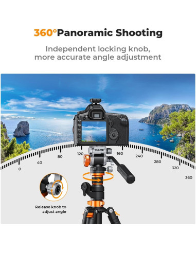 Cabezal Fluido K&F Concept FH-03 para Trípode 5kg