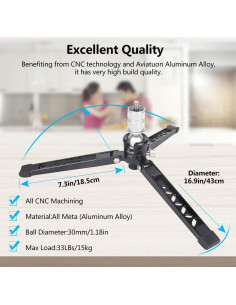 Mini Trípode de Mesa Cayer SV5 Aluminio Portátil 19.05 cm 2