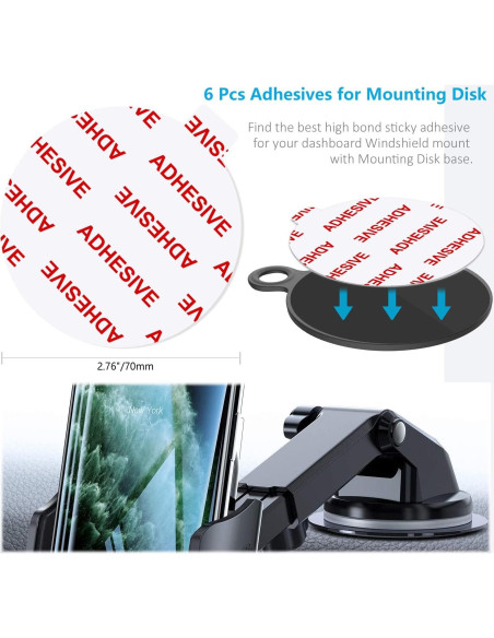 6 Almohadillas Adhesivas Transparentes AZXYI para Soporte de Teléfono 6 Almohadillas Adhesivas Transparentes AZXYI para Soporte de Teléfono