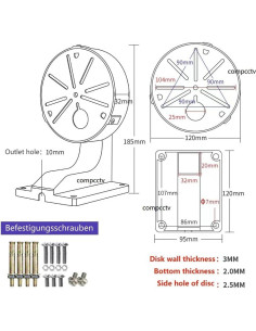 Soporte de Cámara de Seguridad Aluminio CompCCTV L52 18.29 cm 2