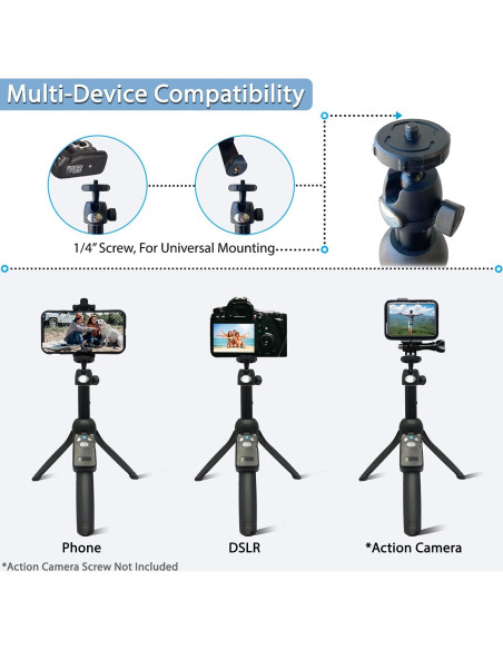 Selfie Stick y Trípode Fugetek 22.86 cm Bluetooth Aluminio