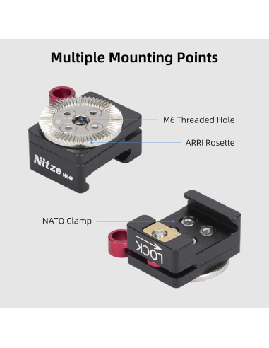 Abrazadera NATO Nitze N64F con roseta ARRI estándar 39g