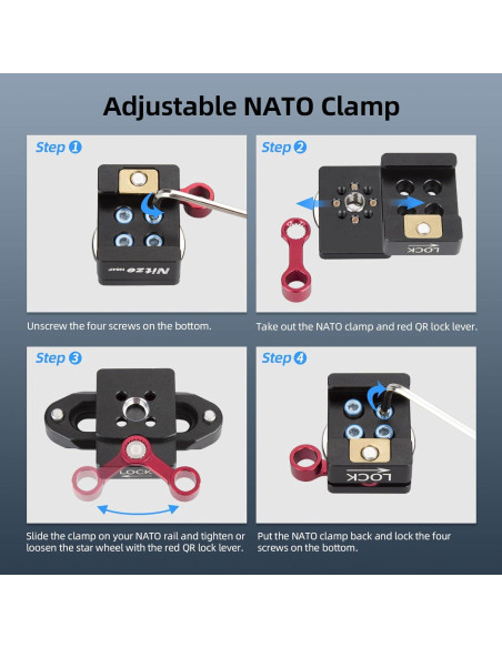 Abrazadera NATO Nitze N64F con roseta ARRI estándar 39g