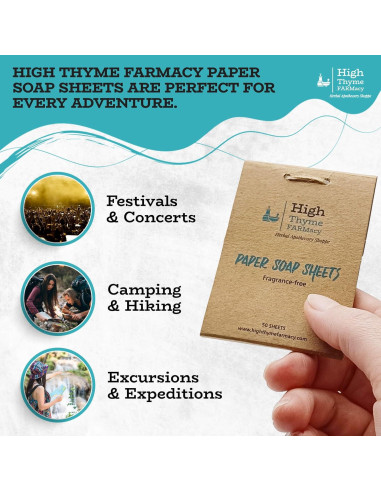 Hojas de Jabón de Papel Sin Fragancia High Thyme - 150 Hojas