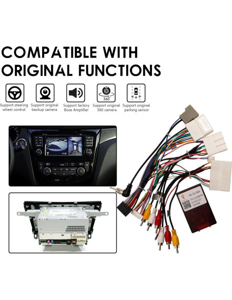 Arnés de Cableado Estéreo Nissan Qashqai 2014-2022 Canbus 16PIN