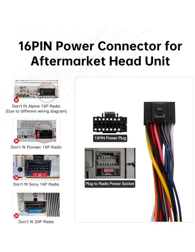 Arnés de Cableado Estéreo Nissan Qashqai 2014-2022 Canbus 16PIN