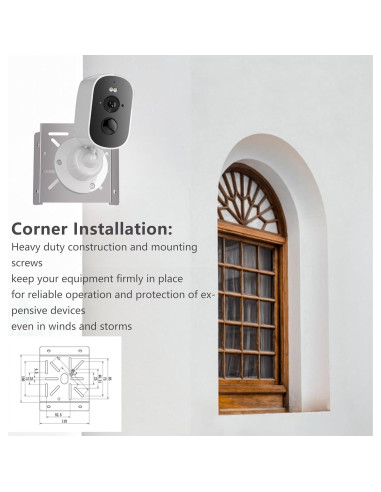 4 Soportes de Montaje en Esquina Demimy para Cámaras de Seguridad