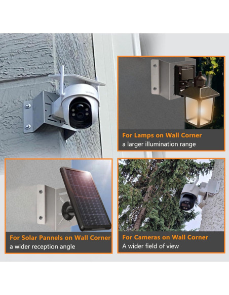 4 Soportes de Montaje en Esquina Demimy para Cámaras de Seguridad