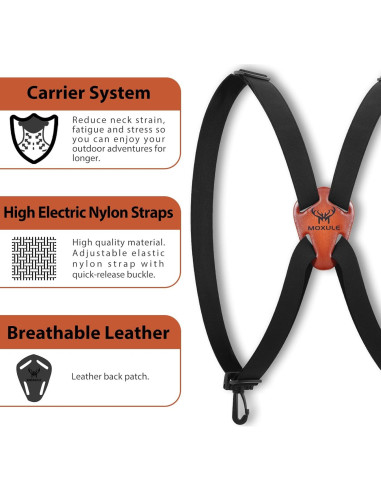 Arnés de Binoculares MOXULE Ajustable en X - Negro