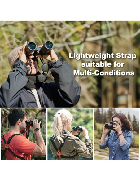 Arnés de Binoculares MOXULE Ajustable en X - Negro