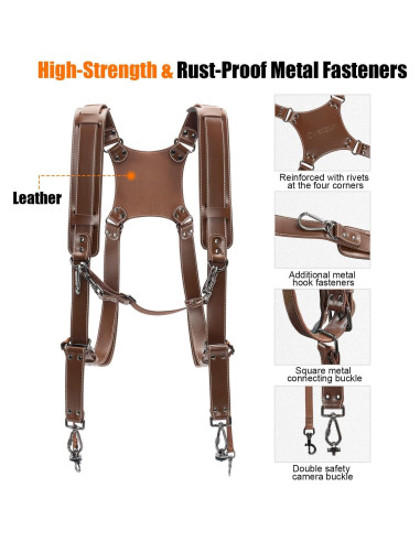 Cinturón de cámara Cwatcun 2.0 Café para DSLR y SLR