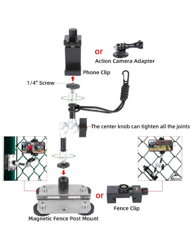 Montaje de Poste de Cerca Magnético FPN para Teléfono y Cámaras