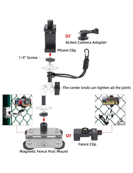Montaje de Poste de Cerca Magnético FPN para Teléfono y Cámaras