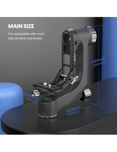 Cabezal de trípode gimbal WEYLLAN PH8 de fibra de carbono 15kg