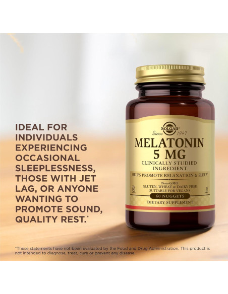 Solgar Melatonina 5 mg - 60 Nuggets Veganos Sin Gluten