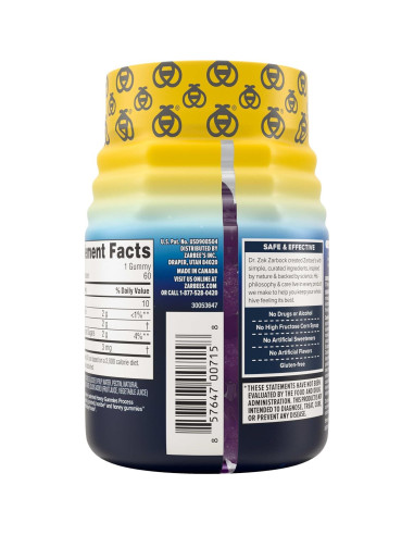 Gomitas de Melatonina Zarbee's 3mg para Dormir 60 Unidades