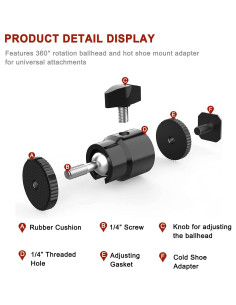 Adaptador de Montura de Zapata Fría Lanxire con Cabezal de Bola Mini 2