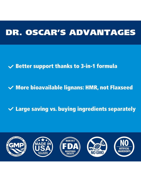 Suplemento para Perros Dr. Oscar 3en1: Lignanos HMR, Melatonina y Biotina