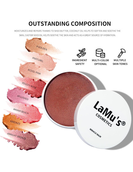 Bálsamo Milagroso Hidratante Lamu's Cosmetics 50g - Rubor Crema