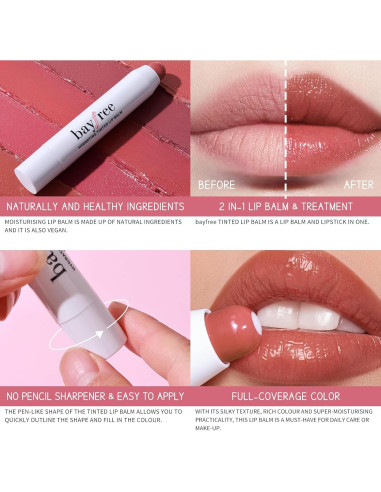 Bálsamo Labial Vegano Bayfree Té Camelia Hidratante 11.2cm