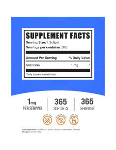 Melatonina 1mg BulkSupplements.com - Cápsulas Blandas 365 Unidades 2