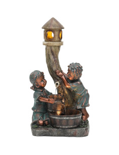 Fuente de Agua Exterior Autodaya 78.74cm Niños LED Bronce 2