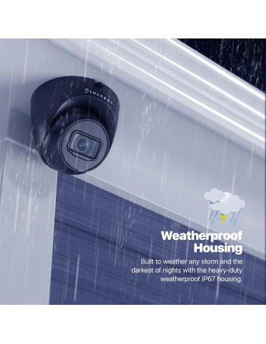 Cámara IP Turret POE Amcrest 5MP con Visión Nocturna 30m